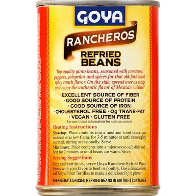 GOYA Rancheros Refried Pinto Beans Vegan 16 Oz