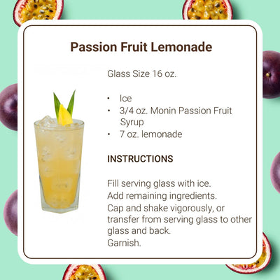 Monin - Passion Fruit Syrup, Sweet Tropical Flavors, Great for Teas, Sodas, & Cocktails, Natural Flavors, No Artificial Sweeteners or Ingredients, Gluten-Free, Vegan, Non-GMO, Clean Label (750ml)