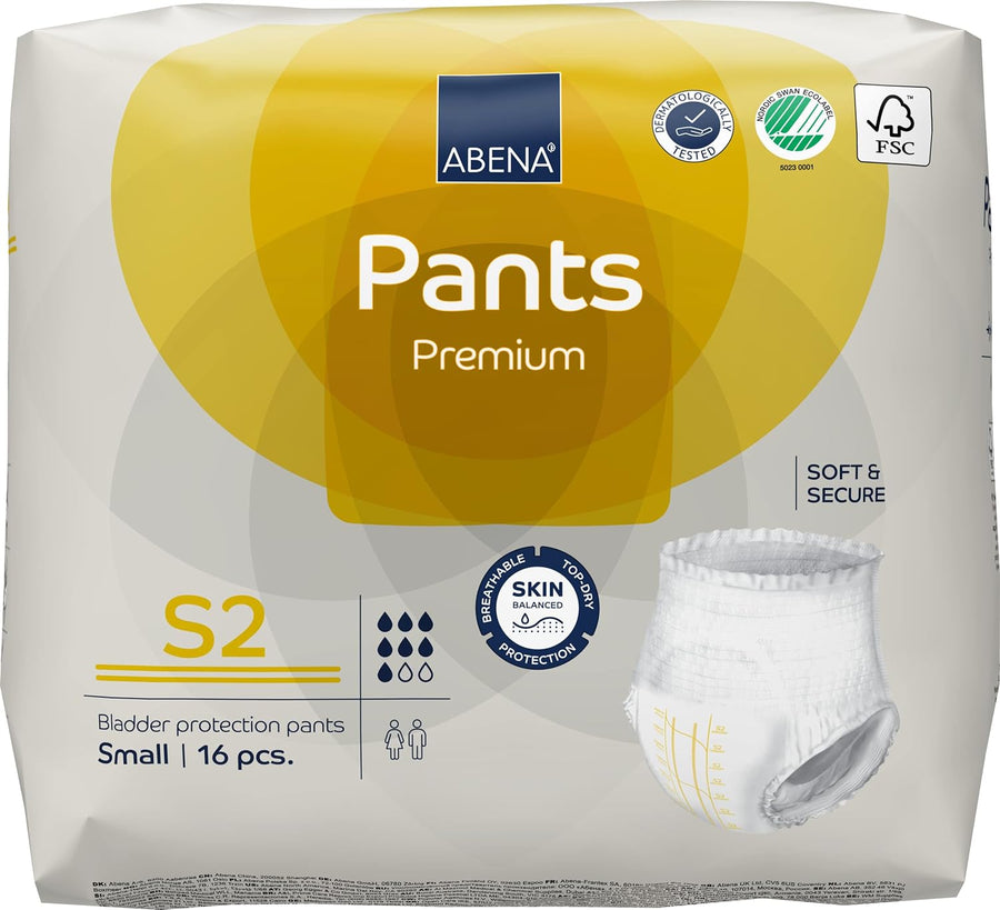 Abena Pants, Premium Protective Underwear, Level 2, (Small To Extra Large), Small, 16 Count