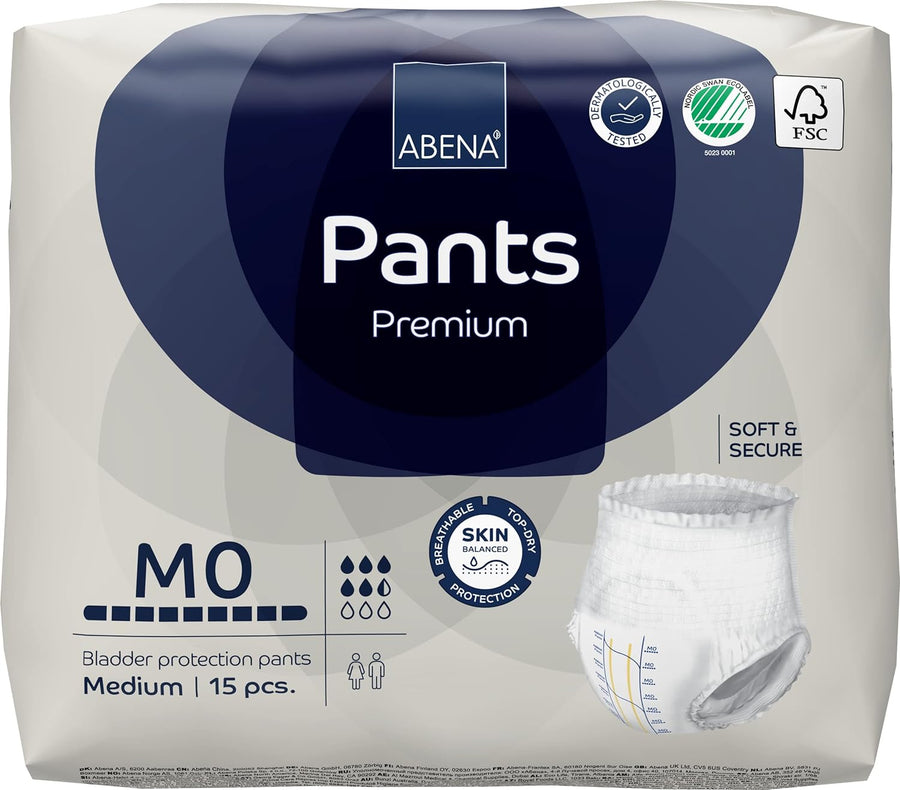 Abena Pants, Premium Protective Underwear, Level 0, (Medium To Large), Medium, 15 Count