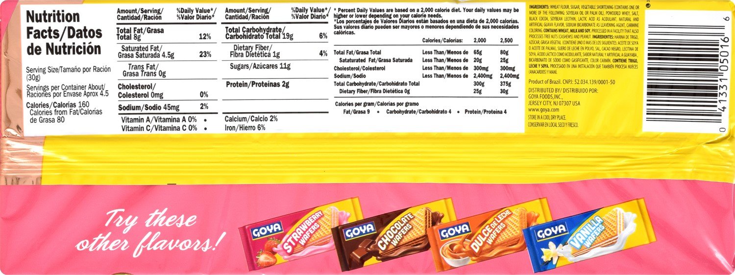 Goya Guava Wafer Cookies, 4.94 Ounce