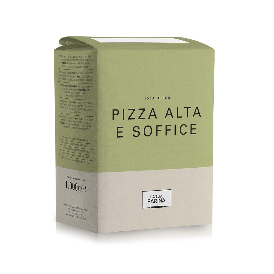 Molino Pasini Soft Wheat Flour Type "0", Ideal for Deep Pan Pizza and Focaccia, 1 Kg / 2.20 Lb