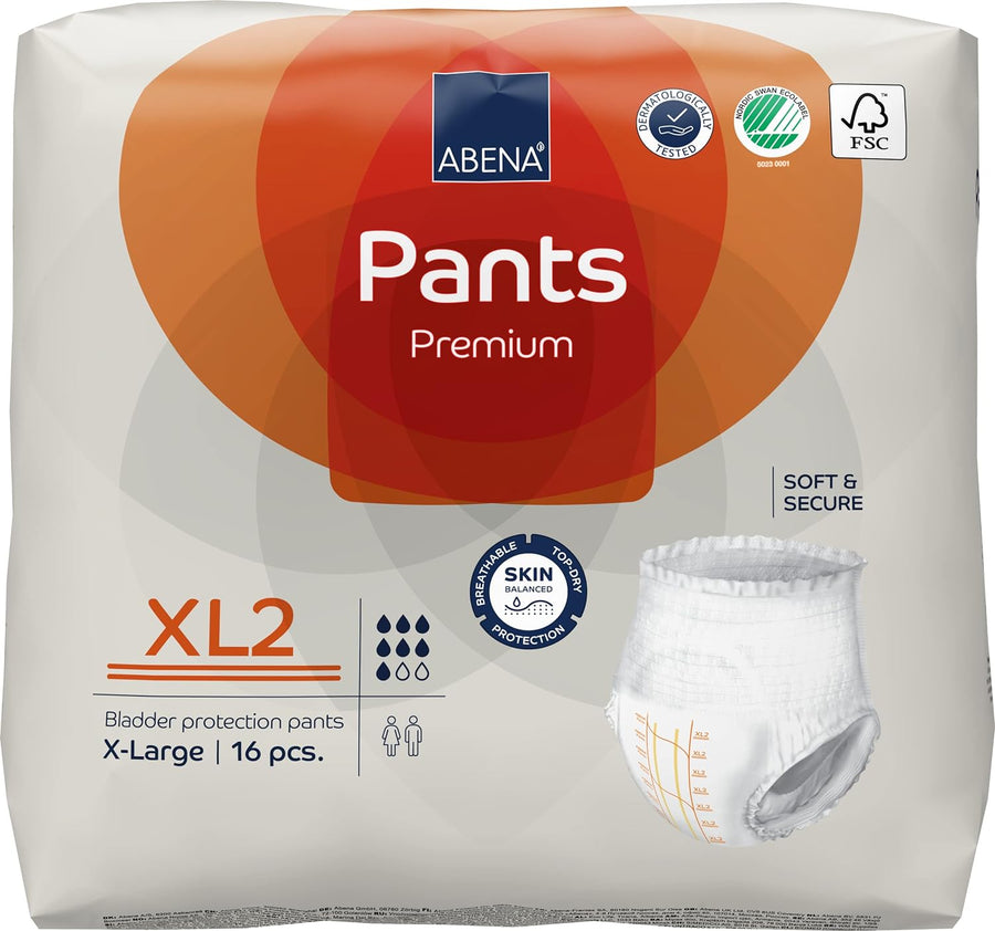 Abena Pants, Premium Protective Underwear, Level 2, (Small To Extra Large), Extra Large, 16 Count