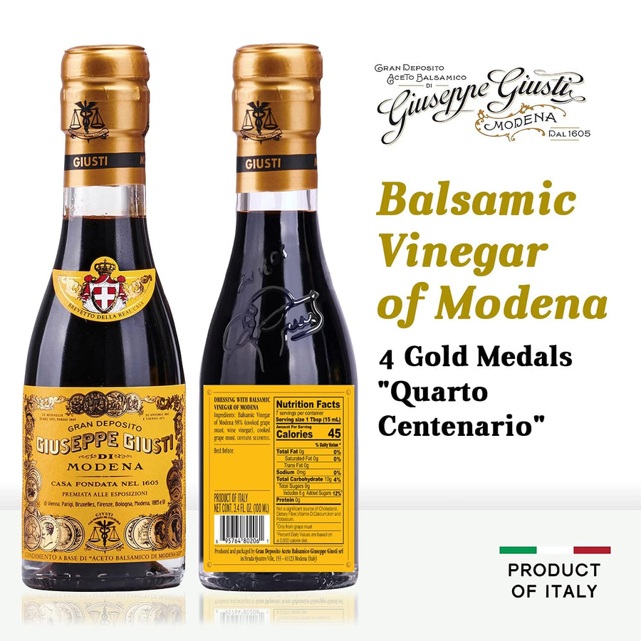 Giuseppe Giusti 4 Gold Medals "Quarto Centenario" Champagnottina In a Gift Box Traditional Balsamic Vinegar of Modena Aged Over 15 Years Old - 100ml