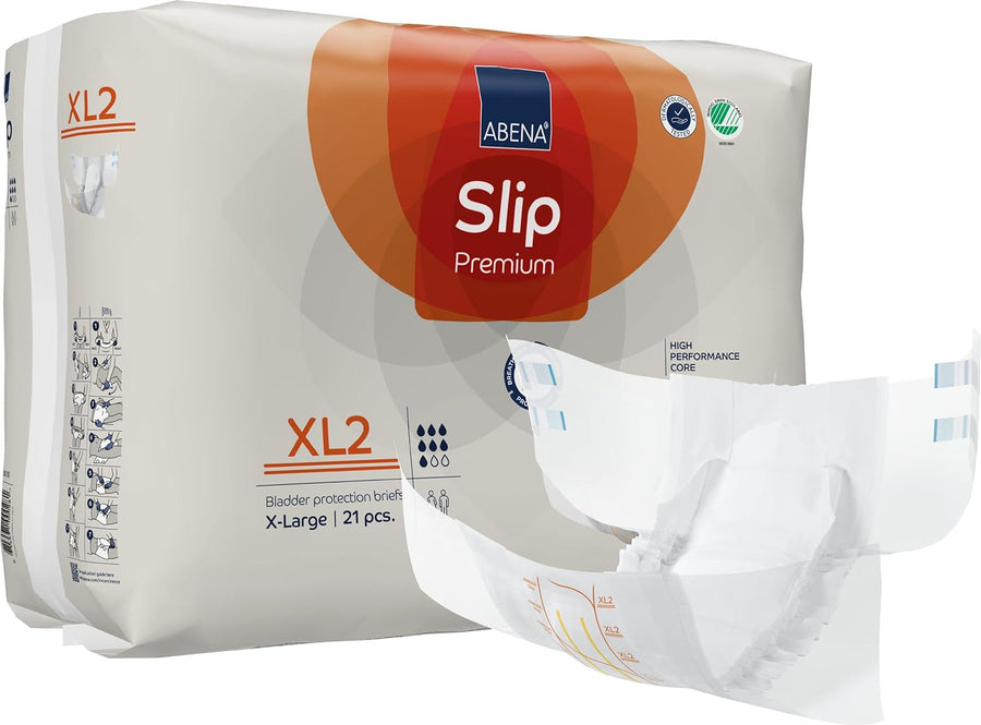 Abena Slip Premium Incontinence Briefs, Level 2, (Extra Small to Extra Large Sizes), Extra Large, 21 Count
