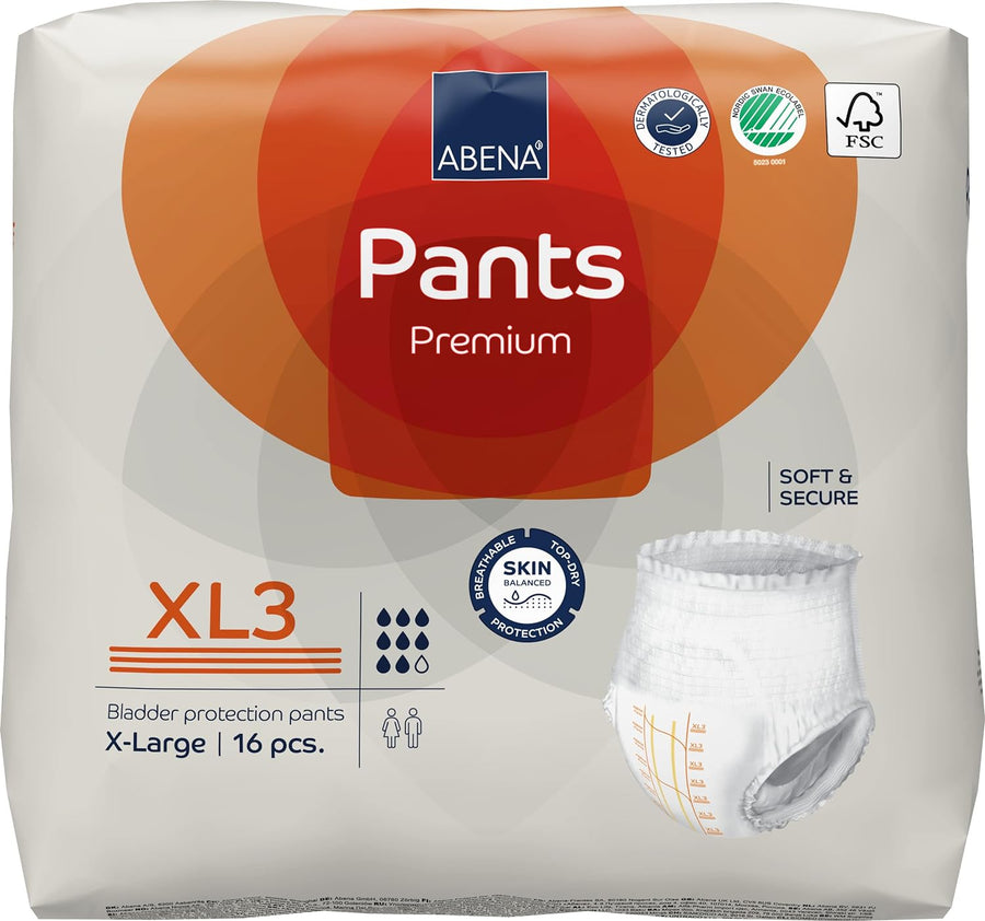 Abena Pants, Premium Protective Underwear, Level 3, (Medium To Extra Large), Extra Large, 16 Count