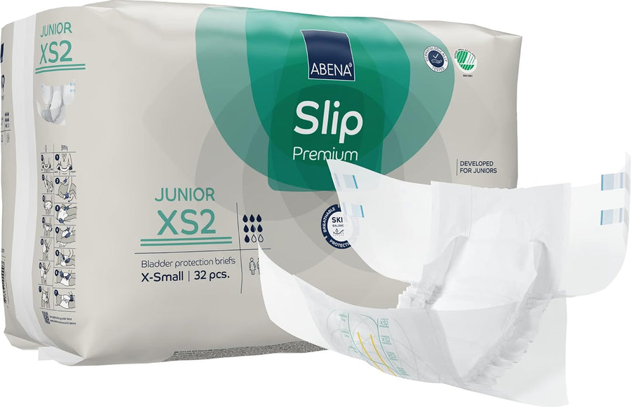 Abena Slip Junior Premium Incontinence Briefs, Level 2, 32 Count