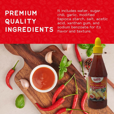 Shirakiku Sweet Chili Sauce - Non GMO Thai Sweet & Spicy Flavor Chili Sauce - Squeeze Bottle Sauce with Twist Cap - Ideal for Dipping, Marinades, BBQ, and Salad Dressings - 18 oz (Pack of 1)