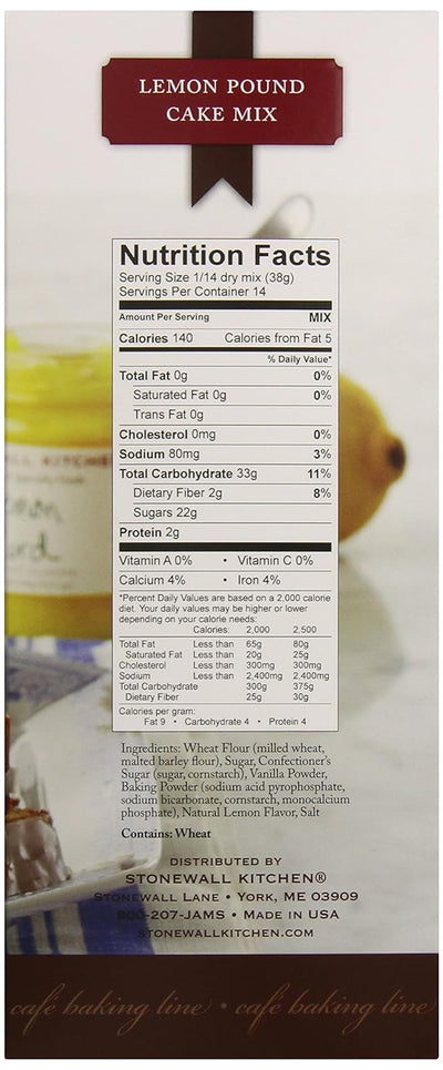 Stonewall Kitchen Lemon Pound Cake Mix, 19 ounce