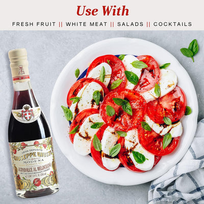Giusti Pomegranate Vinegar Sweet and Sour Gourmet Fruit Condiment from Modena, Italy, White Vinegar, Flavored Balsamic Vinegar, Flavored Vinegar for Salads, White Meat, Fruit, Cocktails, and Cooking