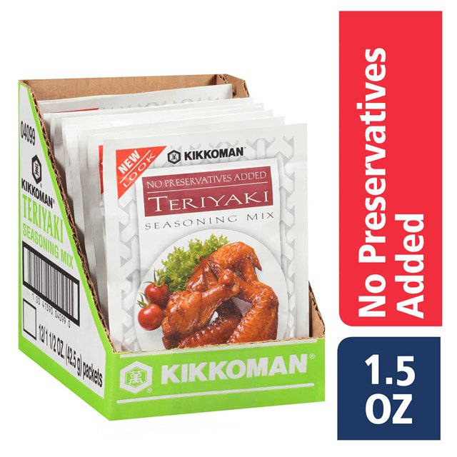 Kikkoman - Delicious Teriyaki Seasoning Mix - Full Flavored Low Sodium & No Fat - All Purpose Seasoning, No Added Preservatives & No High Fructose Corn Syrup 1 Pack