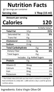 Sutter Buttes ARBEQUINA Mild Extra Virgin Olive Oil - Award Winning - 8.5 Ounce Bottle