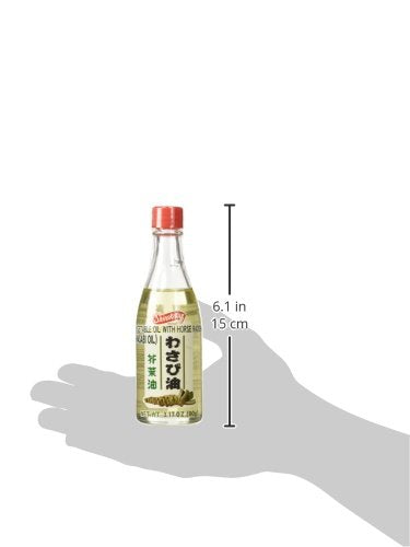 Shirakiku Cooking Vegetable Oil with Horse Radish | Rape Seed Oil, Mustard Seed Oil, and Japanese Radish Oil | Spicy Wasabi Oil Flavor | Low Carb Vegetable Oil Bottle - 3.17 Fl Oz