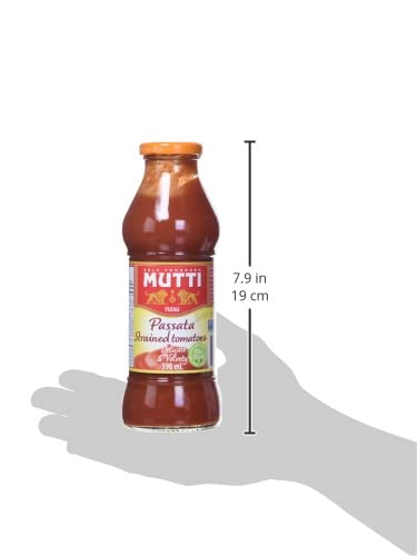 Mutti Tomato Puree (Passata), 14 oz. | 1 Pack | Italy’s #1 Brand of Tomatoes | Fresh Taste for Cooking | Canned Tomatoes | Vegan Friendly & Gluten Free | No Additives or Preservatives