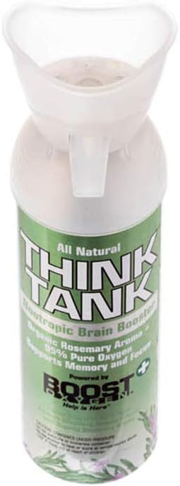 Boost Oxygen Medium Think Tank Rosemary 5 Liter Canister | All-Natural Respiratory Support for Aerobic Recovery, Altitude, Performance and Health (1 Pack)