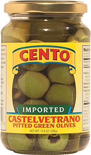 Cento Castelvetrano Pitted Green Olives 11.6 oz Jars - Pack of 1