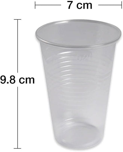 Abena Disposable Clear Plastic Drinking Cup (Picnic, BBQ, Party), 7 Oz - 100 Count