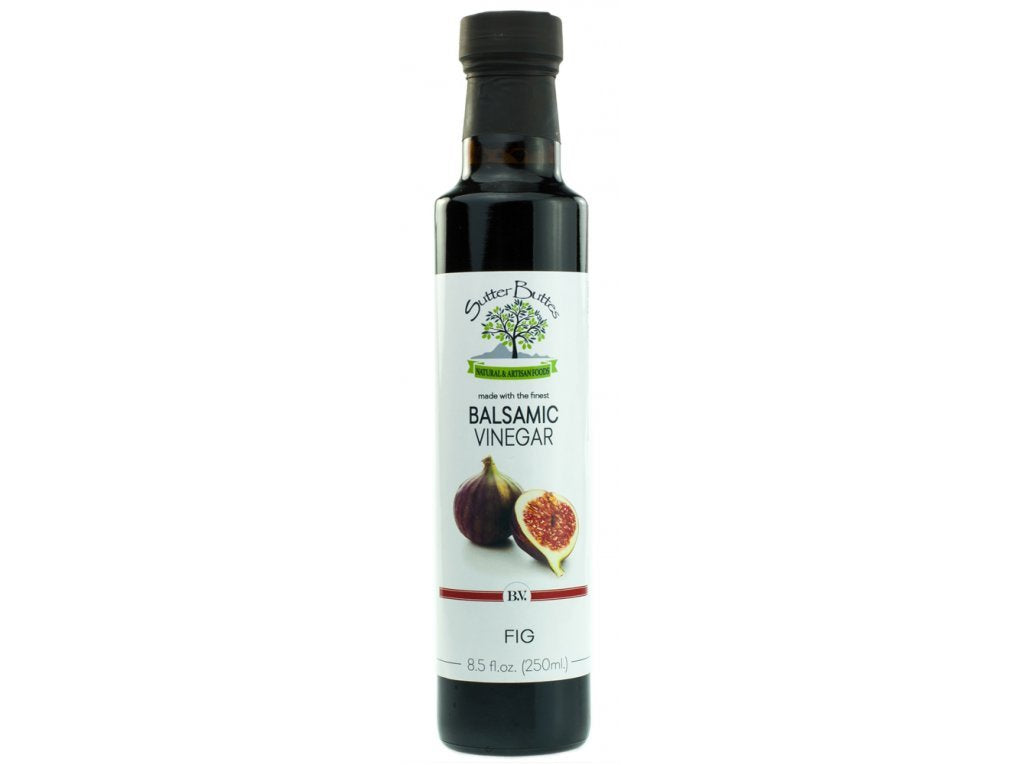 Sutter Buttes Balsamic Vinegar – Fresh Fig Infused (250ml bottle), Artisan Italian Grape Must Reduction Balsamic Vinegar, Handcrafted Premium Thick and Sweet Golden Aged Vinegar
