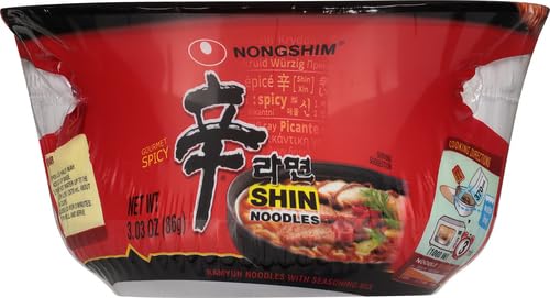 Nongshim Shin Bowl Noodle Soup, Gourmet Spicy, 3.03 Ounce