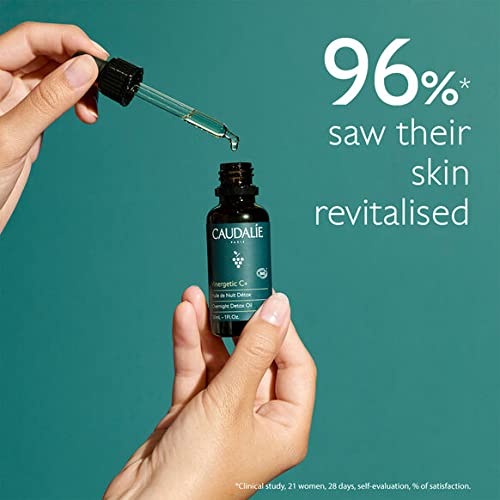 Caudalie Overnight Detox Oil - Detox and Purify Pores Overnight - Moisturizes, Plumps, Smoothes and Refreshes Skin with Grape Seed, Almond and Rosemary Oils, 1 Fl Oz