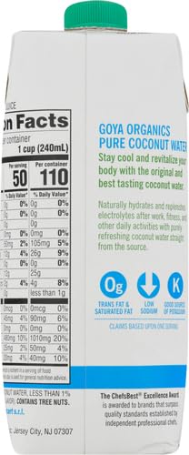 Goya Organic 100% Pure Coconut Water, 16.9 Fl oz
