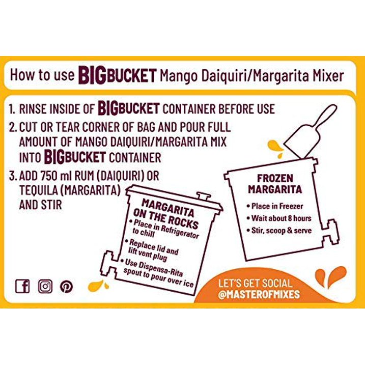 Master of Mixes Mango Daiquiri Margarita Mix, Ready to Use, 96 oz Low-Profile