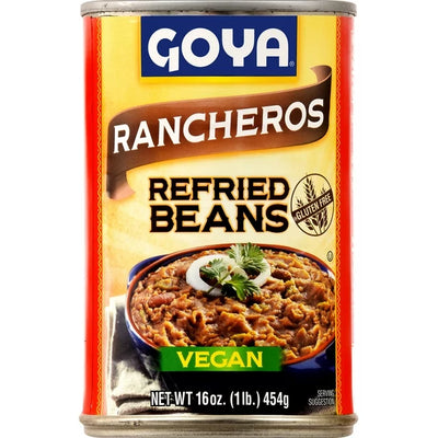 GOYA Rancheros Refried Pinto Beans Vegan 16 Oz