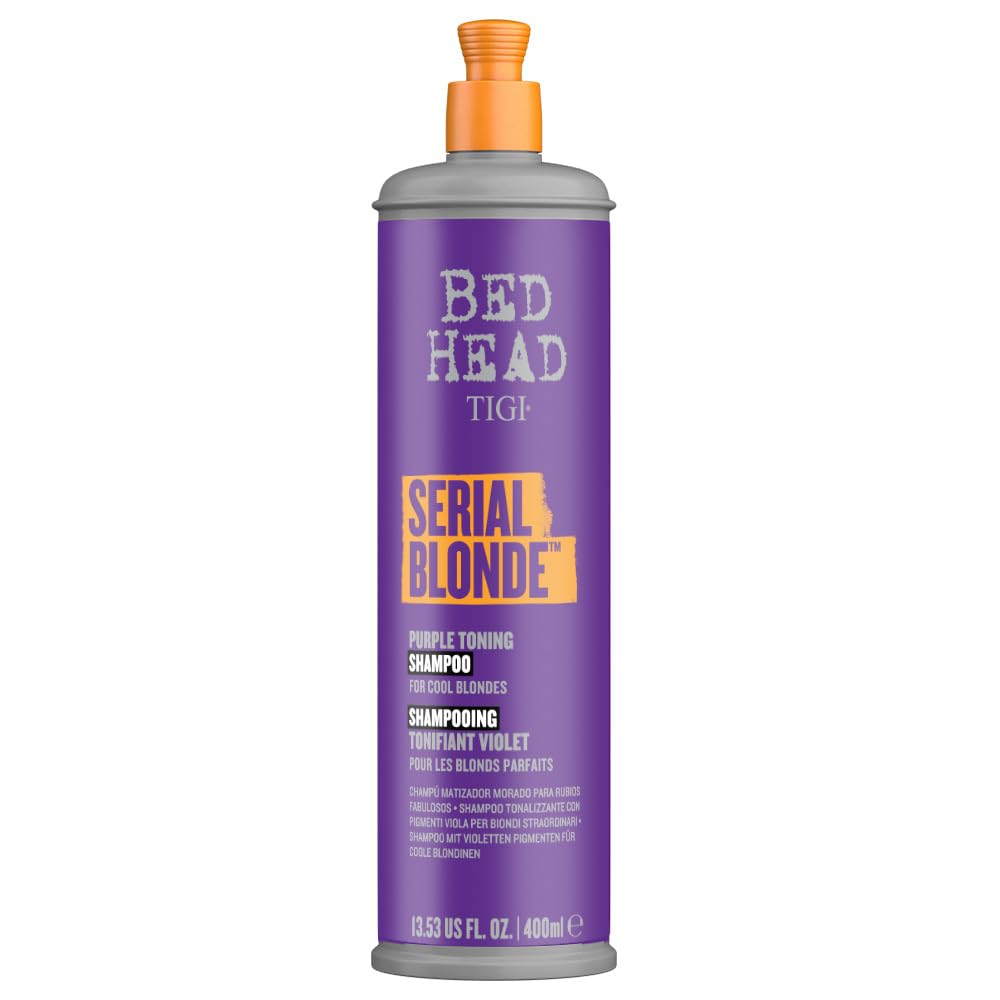 TIGI Bed Head Purple Toning Shampoo for Chemically Treated Hair Serial Blonde Sulfate-Free Shampoo 13.53 fl oz