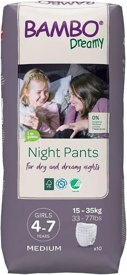 Bambo Nature Premium Dreamy Night Pants: Girls 4-7 years, 10 Count