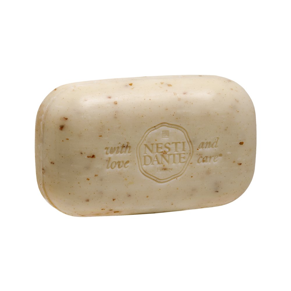 Nesti Dante Philosophia Natural Soap, Scrub/Mediterranean Plum/Persimmon and Amber With Bran and Walnut Granules, 8.8 Ounce