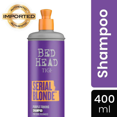 TIGI Bed Head Purple Toning Shampoo for Chemically Treated Hair Serial Blonde Sulfate-Free Shampoo 13.53 fl oz