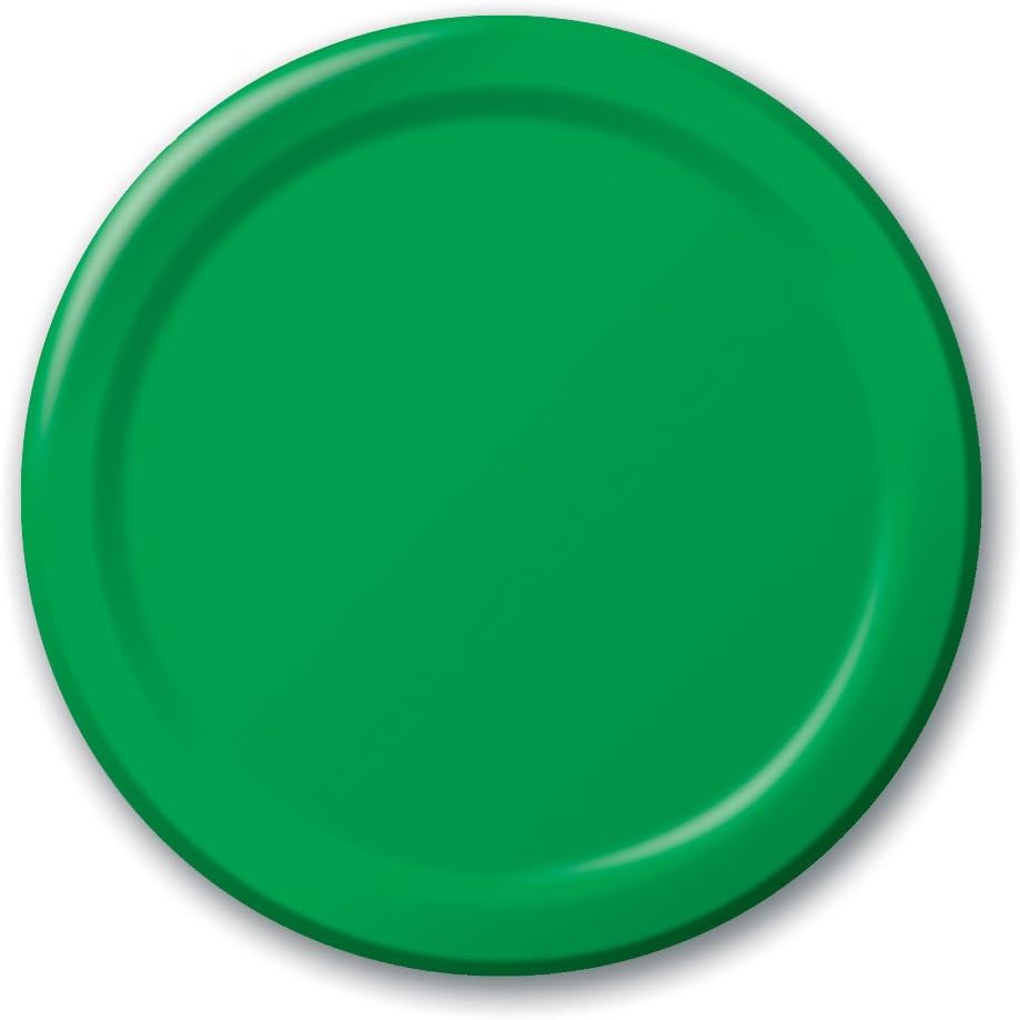 Creative Converting Touch of Color 24 Count Paper Banquet Plates, Emerald Green