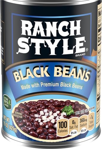 Ranch Style Premium Black Beans, Canned Beans, 15 oz