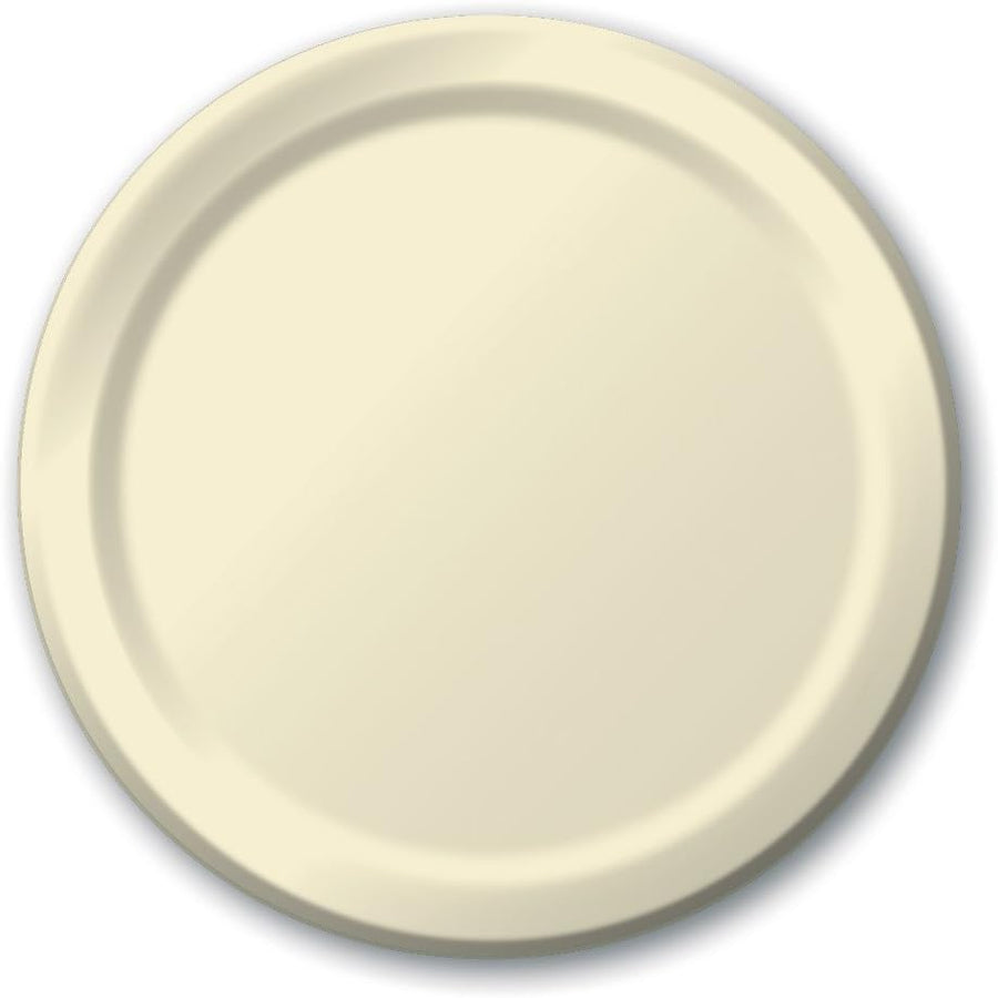 Creative Converting Touch of Color 24 Count Paper Banquet Plates, Ivory