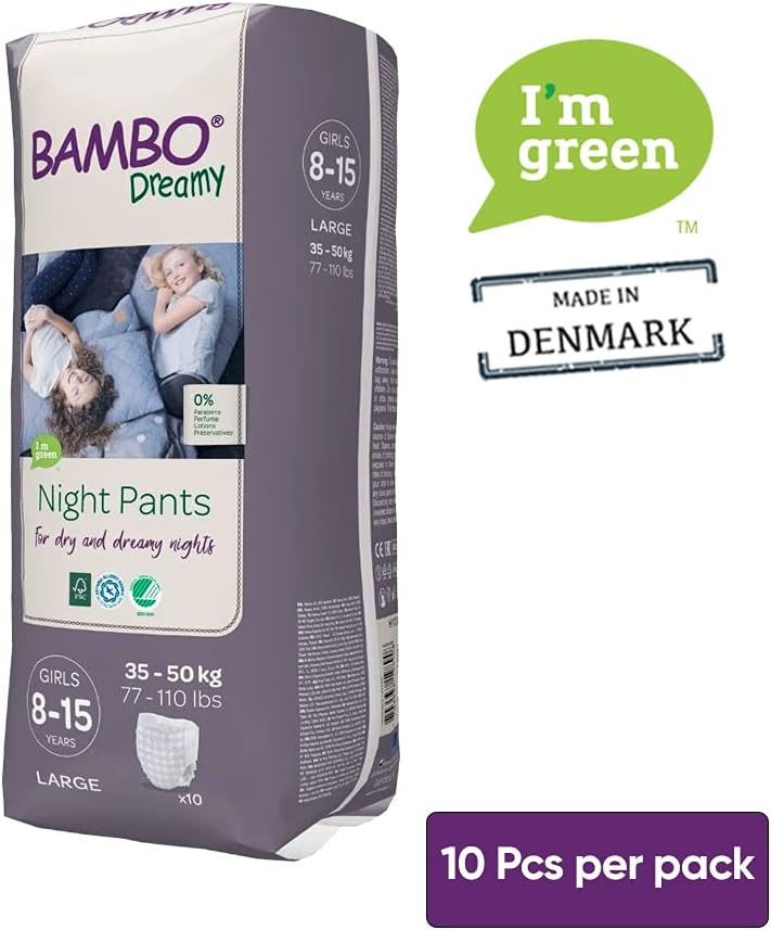 Bambo Nature Premium Dreamy Night Pants: Girls 8-15 years, 10 Count