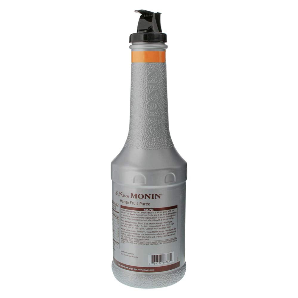 Monin - Mango Purée, Tropical and Sweet Mango Flavor, Natural Flavors, Great for Teas, Lemonades, Smoothies, and Cocktails, Non-GMO, Vegan, Gluten-Free (1 Liter)