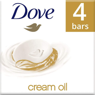 Dove Beauty Bar Soap 4Ct X 100G Creme Oil W/Moroccan Argon Oil