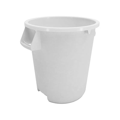 SPARTA Bronco Waste Container Trash Container, Round Trash Bin for Disposal, 10 Gallons, White