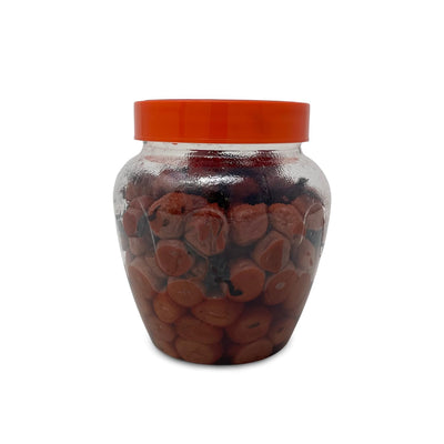 Shirakiku Salted Plums Shiso Ume PET | Japanese Umeboshi Plums for Vinaigrettes, Noodles, Sandwiches, & Rice Balls | High Fructose Syrup, Seasoned Perilla | Pack in 2.2lbs Jar