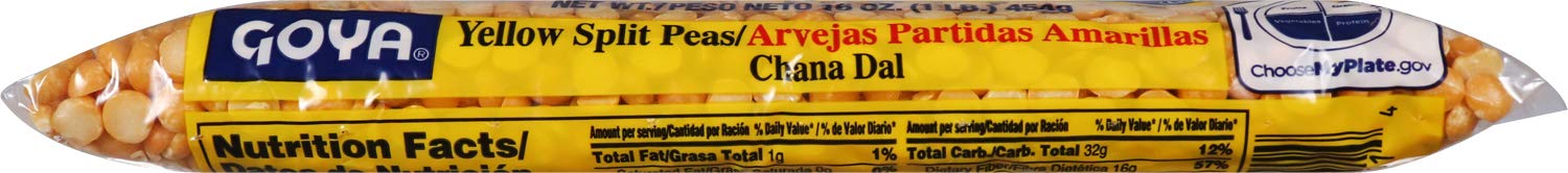 Goya Foods Yellow Split Peas, Dry, 16 Ounce