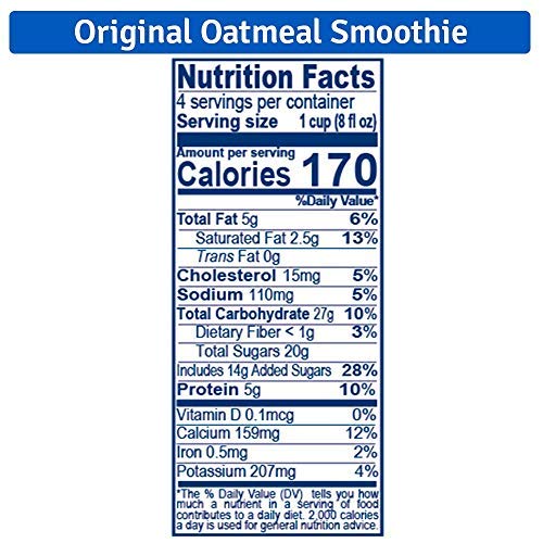 AVENA ALPINA Original Oatmeal Smoothie. Made With 100% Whole Grain Oats. Low Sugar, Non-GMO Oats. 32 oz Single Unit