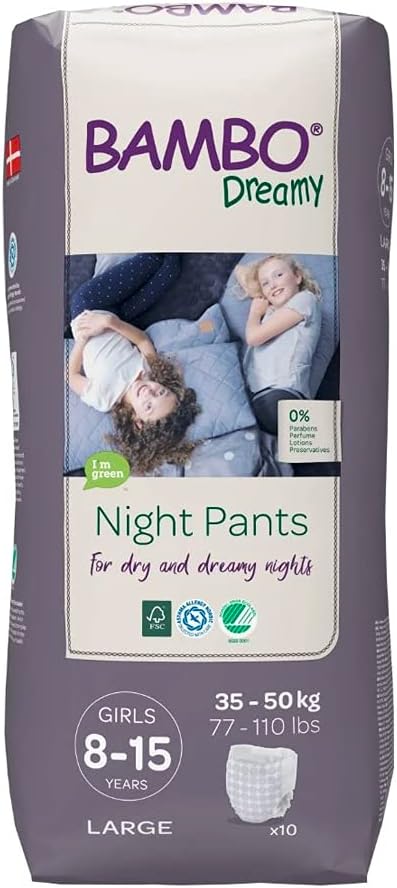 Bambo Nature Premium Dreamy Night Pants: Girls 8-15 years, 10 Count
