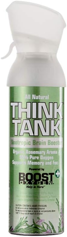 Boost Oxygen Medium Think Tank Rosemary 5 Liter Canister | All-Natural Respiratory Support for Aerobic Recovery, Altitude, Performance and Health (1 Pack)