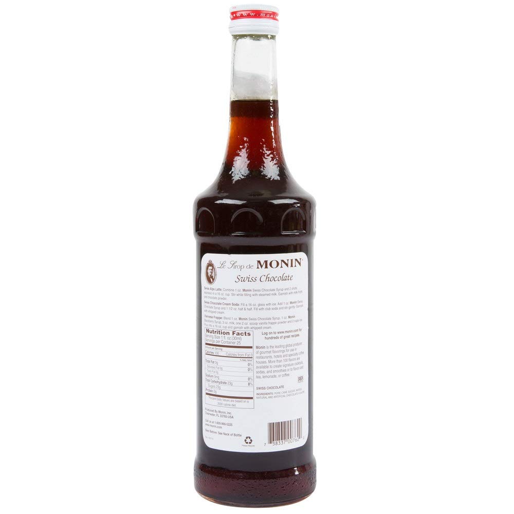 MONIN CHOCOLATE SWISS Chocolate, 750 ml bottle
