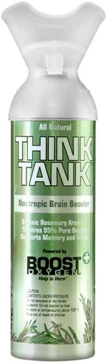 Boost Oxygen Medium Think Tank Rosemary 5 Liter Canister | All-Natural Respiratory Support for Aerobic Recovery, Altitude, Performance and Health (1 Pack)