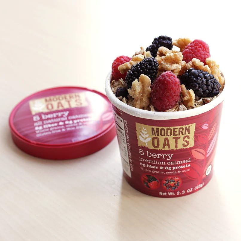 Modern Oats All Natural Oatmeal Cups, 5 Berry, 2.3 Ounce Cup