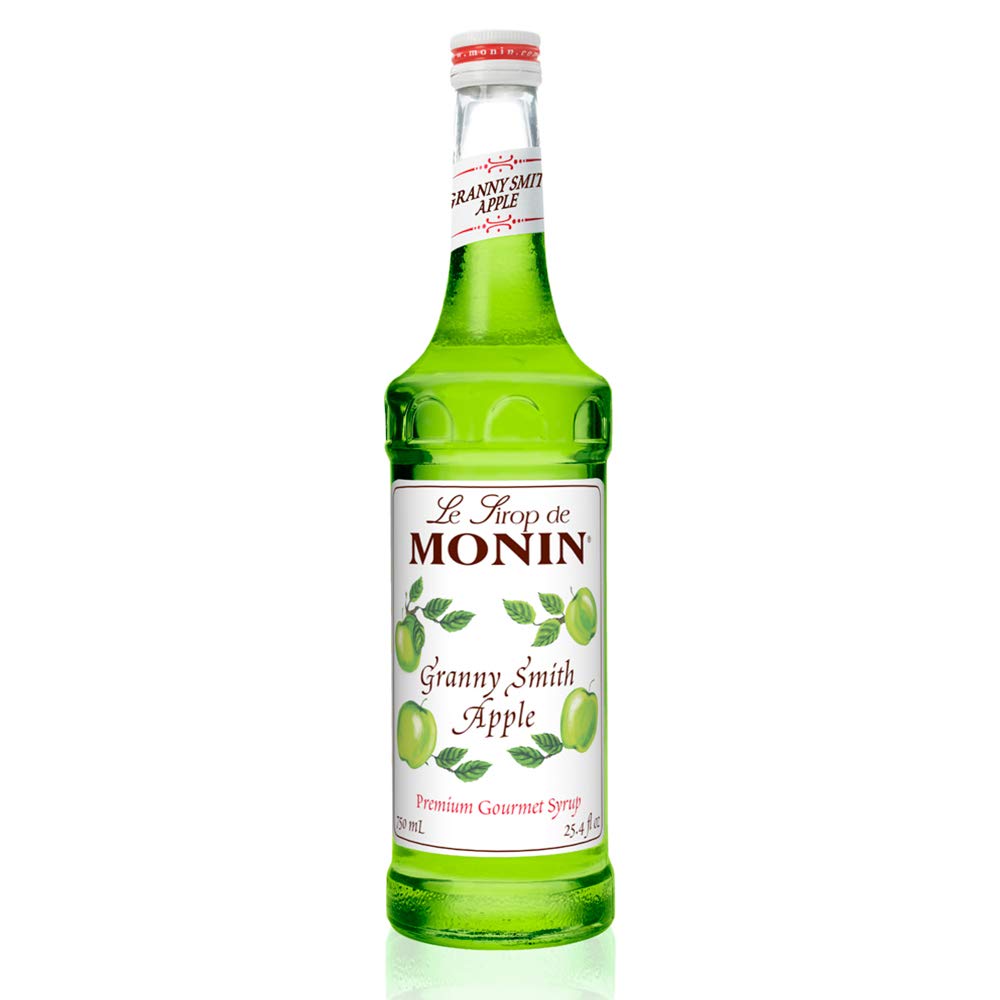 Monin - Granny Smith Apple Syrup, Tart and Sweet, Great for Cocktails and Lemonades, Gluten-Free, Non-GMO (750 ml)
