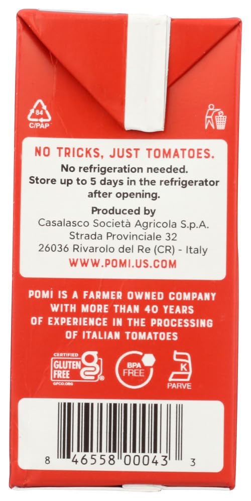 Pomi Tomatoes Strained Italian, 26 Ounce