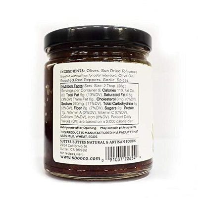 SUTTER BUTTES SUN-DRIED TOMATO AND OLIVE TAPENADE 9 OZ.