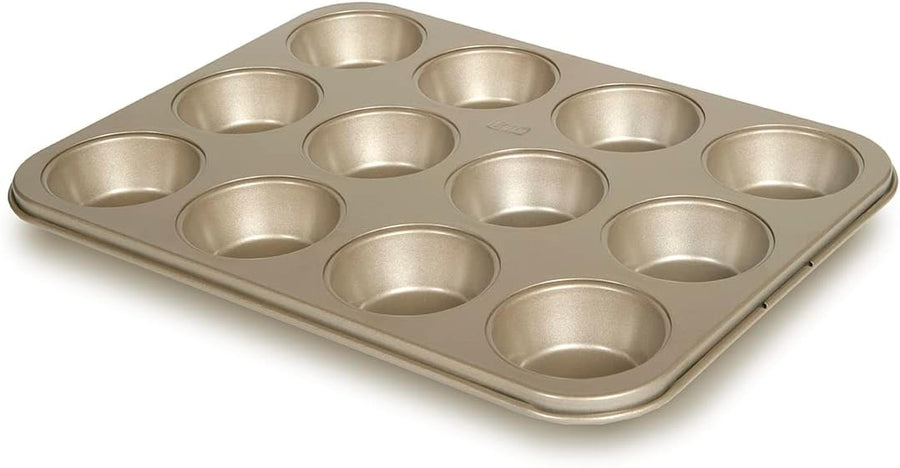 Glad Muffin Pan Nonstick - Heavy Duty Metal Cupcake Tin with Round Baking Cups, 12-Cup